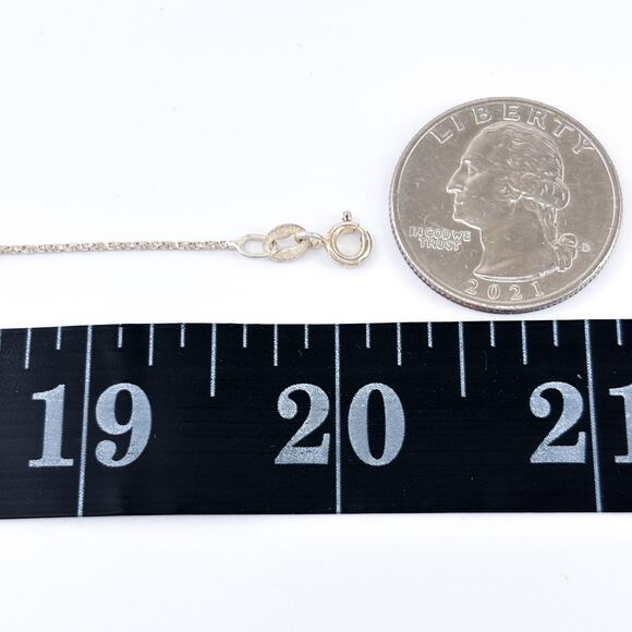 Vintage Sterling Silver 925 Italian Box Chain Necklace 18 - 20 Inches Adjustable - Picture 3 of 3